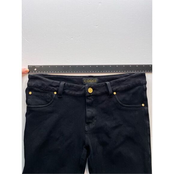 COOGI 5 Pocket Straight Leg Slim Fit Stretch Pant Black Gold Hardware Size 13/14 - Picture 9 of 12